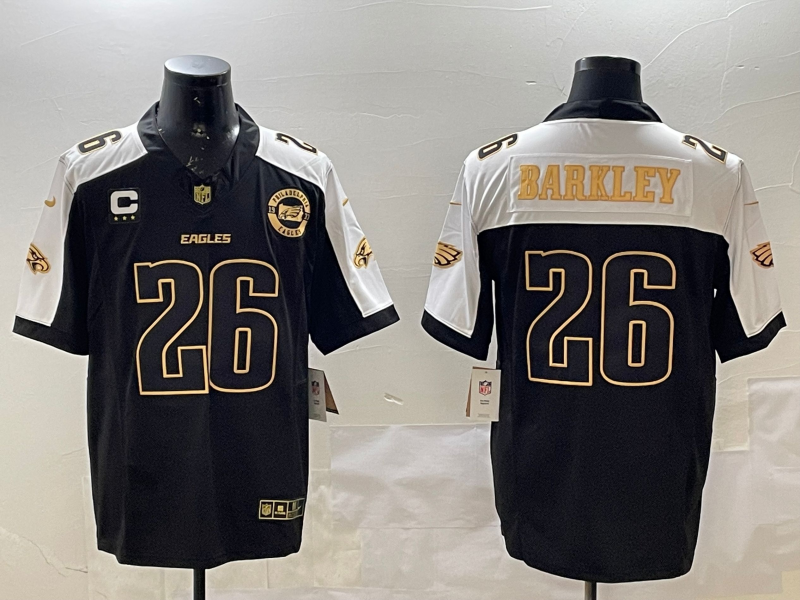en Philadelphia Eagles 26 Barkley black Nike Thanksgiving NFL 2025 Jersey 003